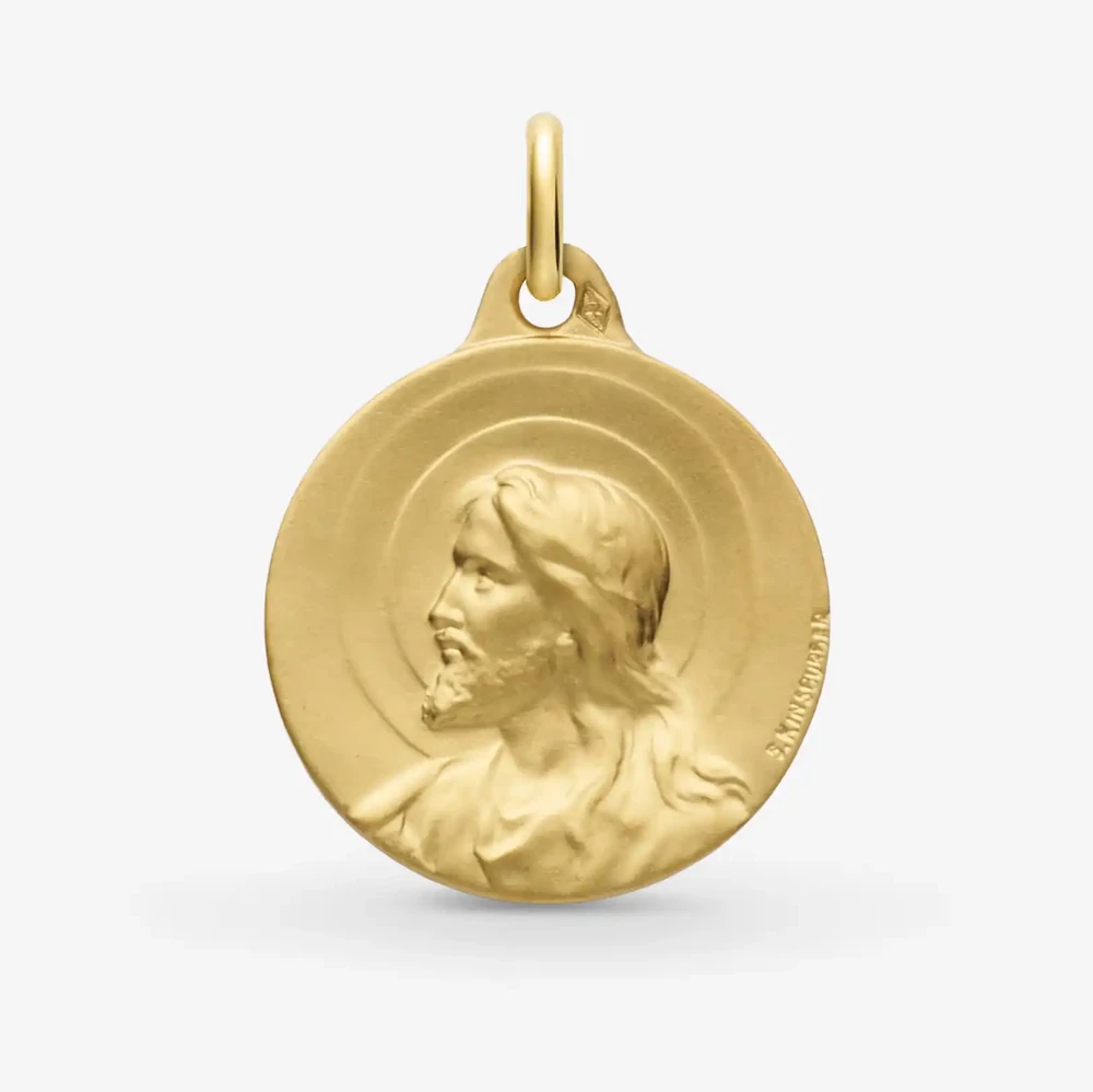 Photo de Médaille christ - or jaune 18 carats