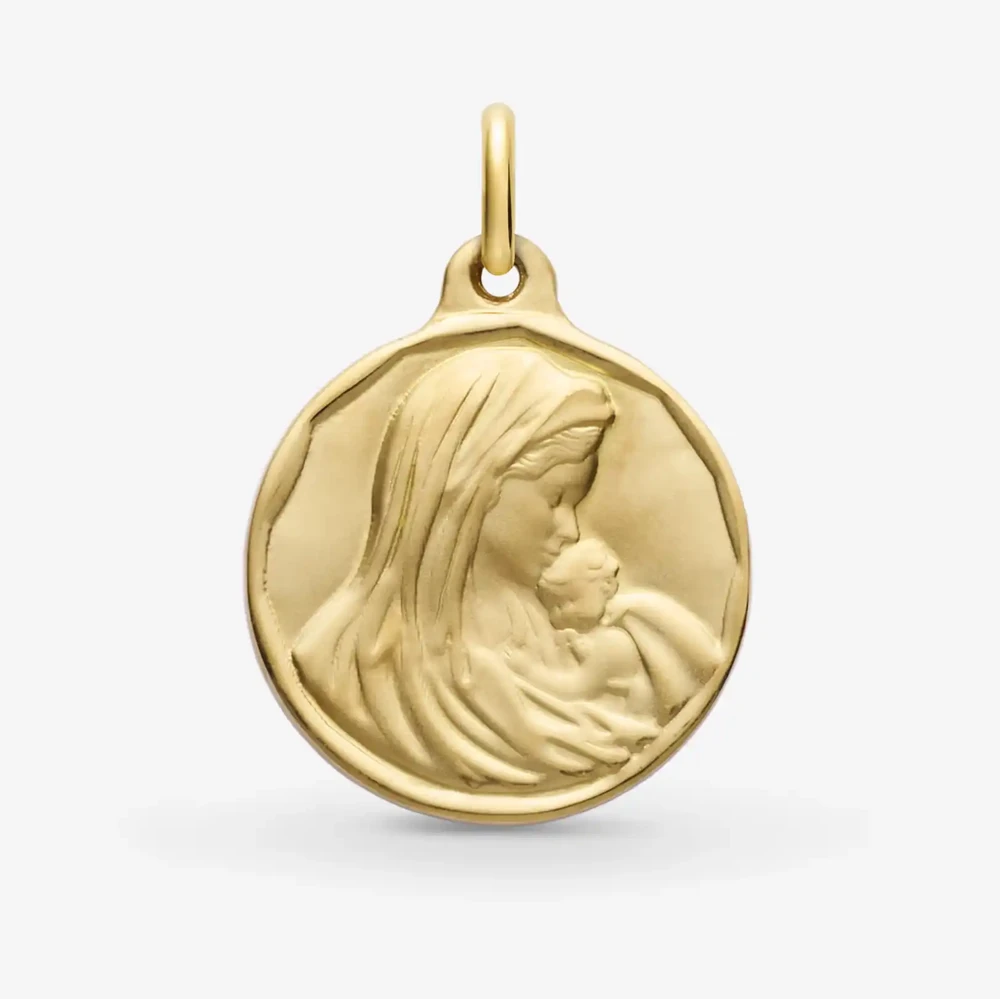 Photo de Médaille vierge et l'enfant - or jaune 18 carats