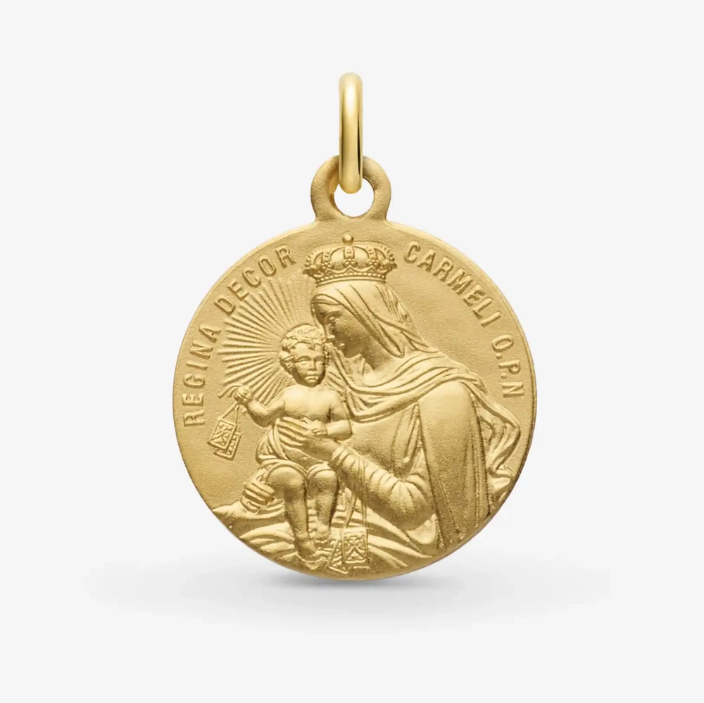 Photo de Médaille notre dame du mont carmel - or jaune 18 carats