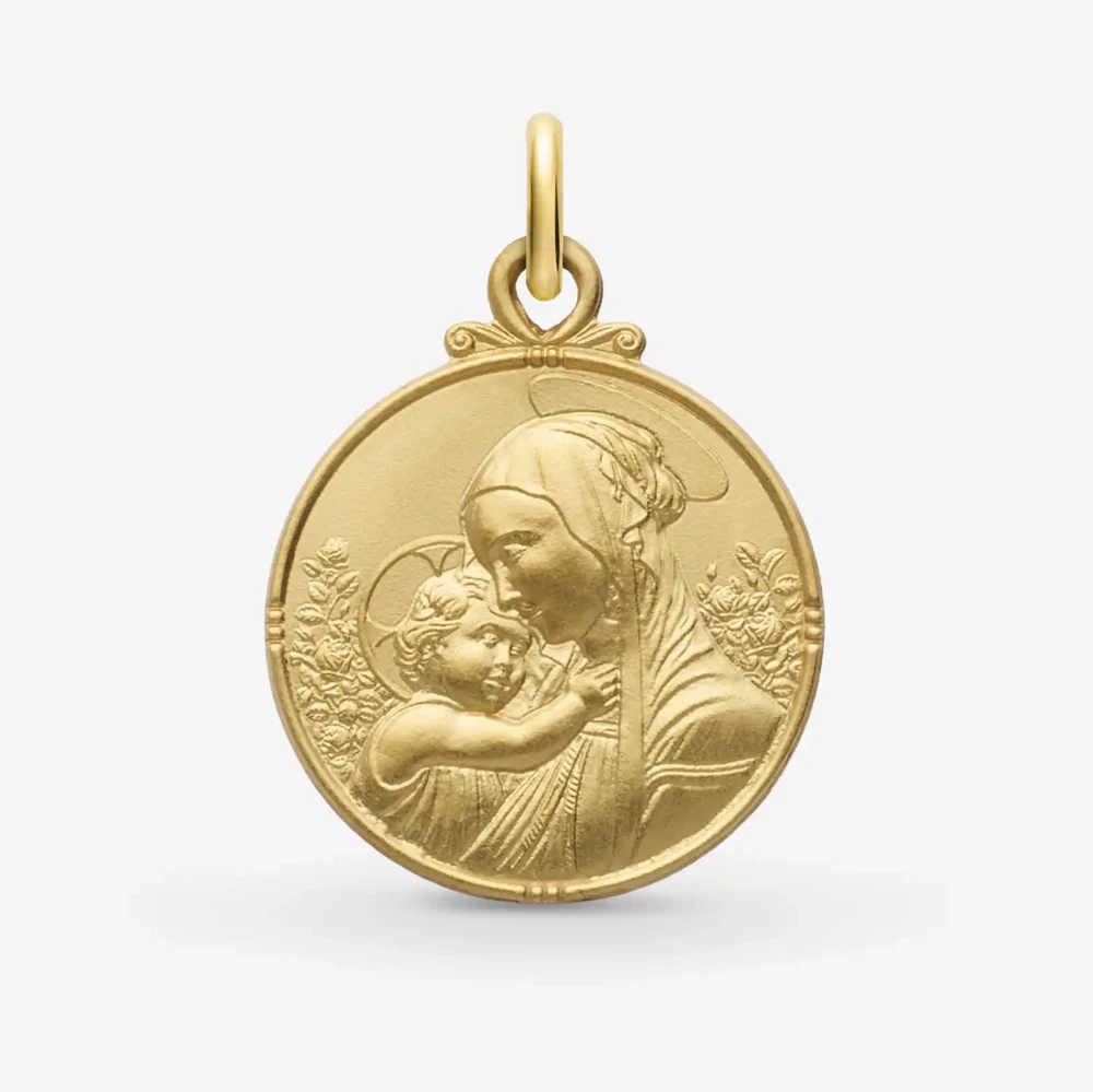 Photo de Médaille madone de botticelli - or jaune 9 carats