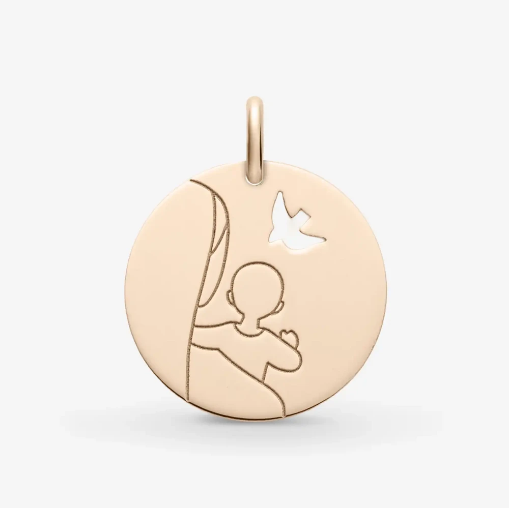 Photo de Médaille vierge d'espérance - or rose 18 carats