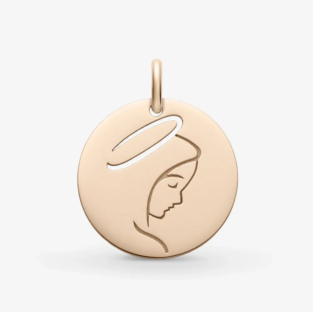 Photo de Médaille vierge jeune - or rose 18 carats