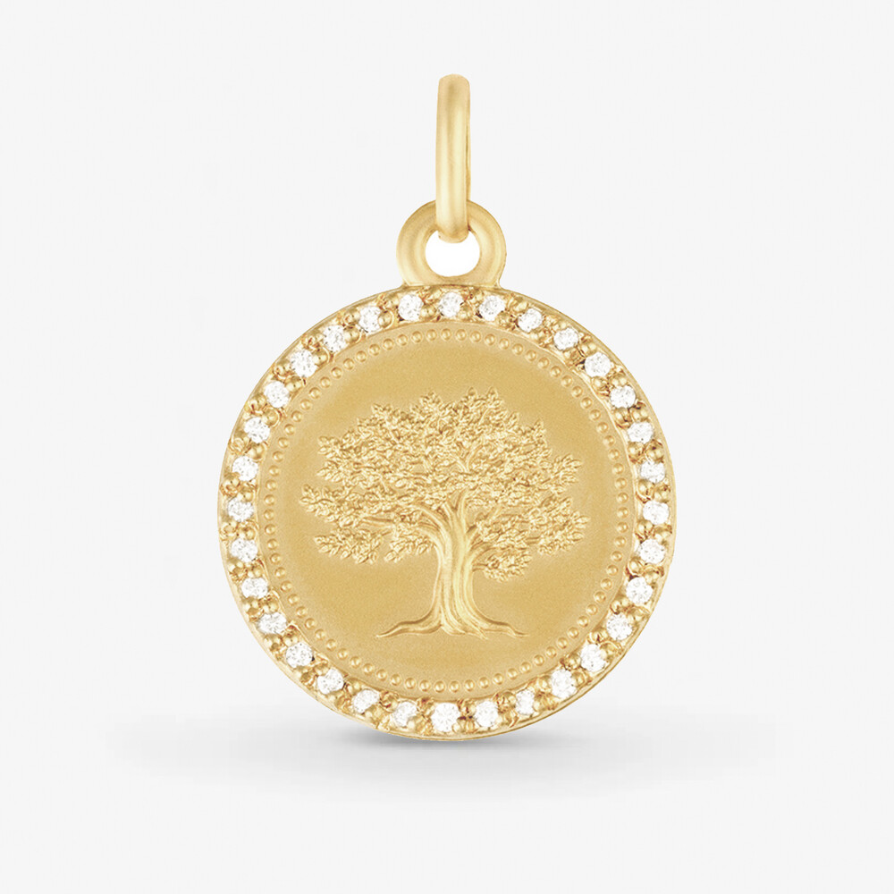 Photo de Médaille Arbre de Vie - Diamants - Or jaune 18 carats