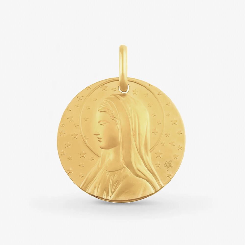 Photo de Médaille régina caeli - or jaune 9 carats