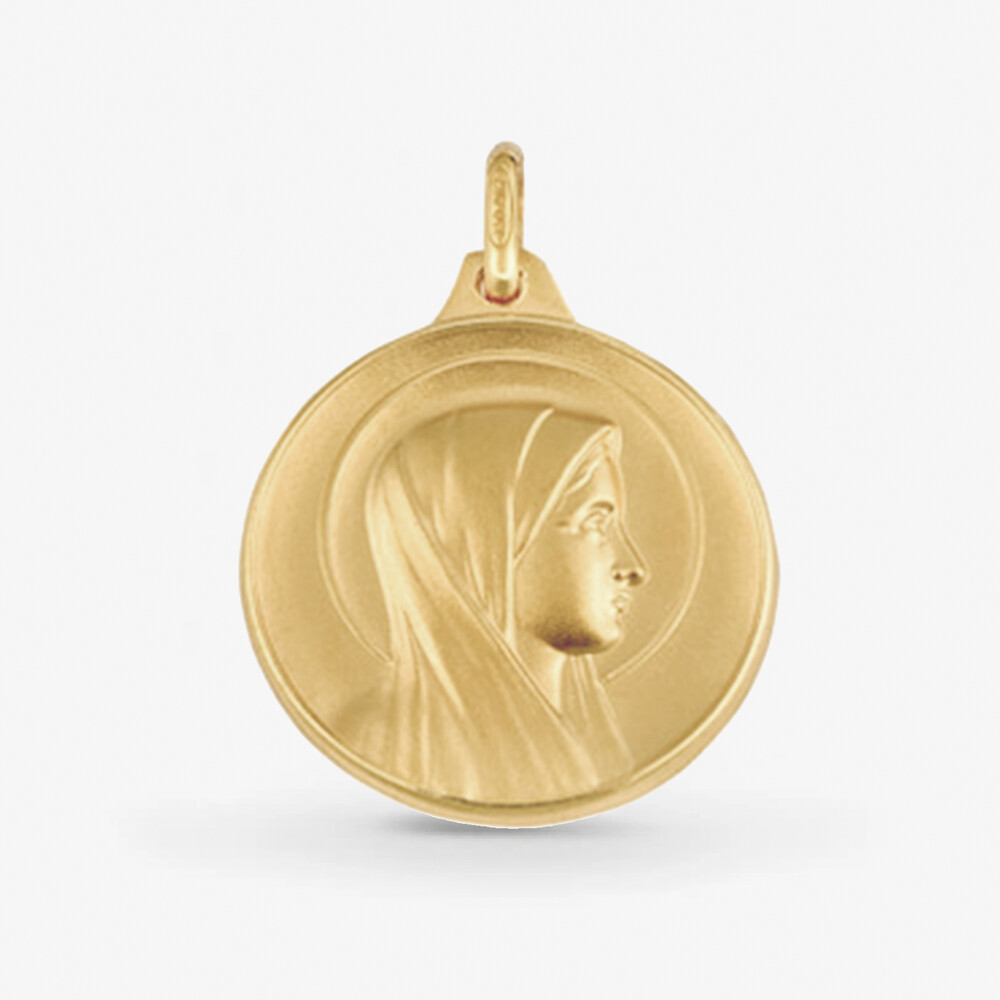 Photo de Médaille vierge marie classique - or jaune 18 carats