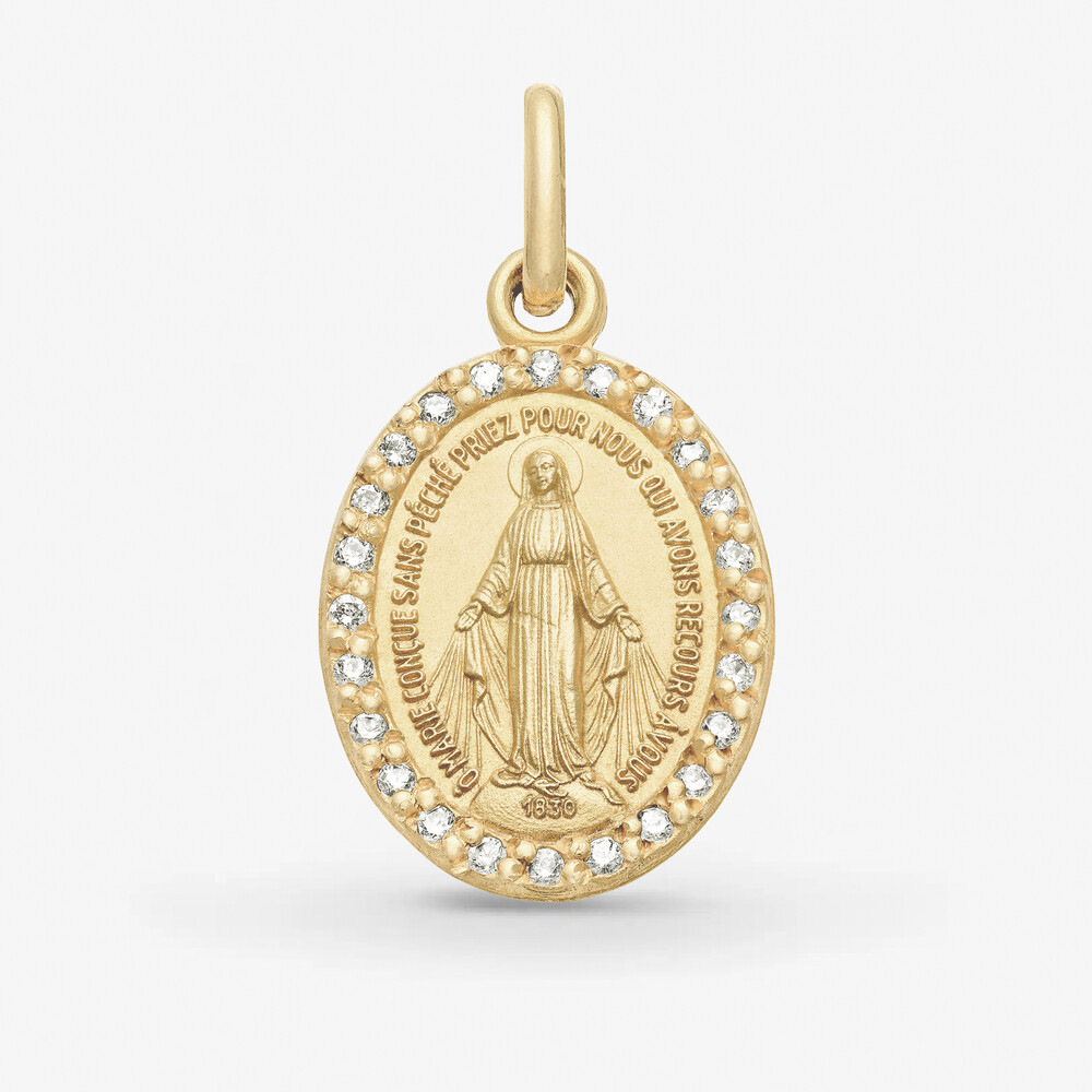 Photo de Médaille miraculeuse - or jaune 18 carats & diamants
