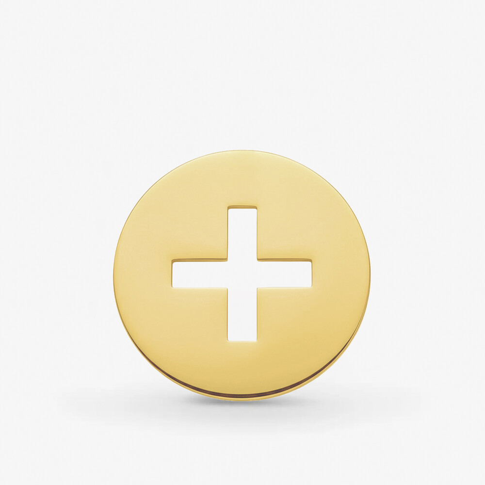 Photo de Pendentif croix latine - or jaune 18 carats
