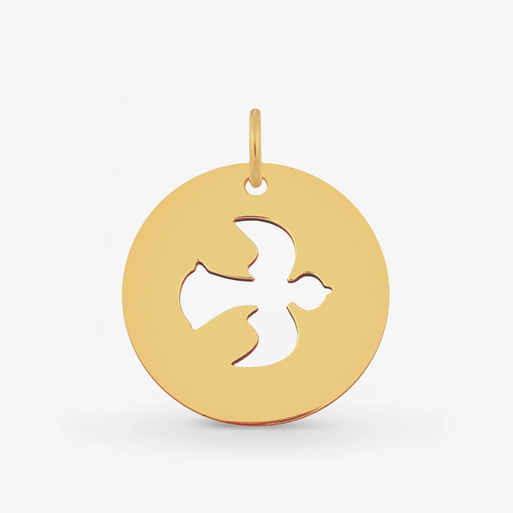 Photo de Pendentif colombe avec bélière - or jaune 18 carats