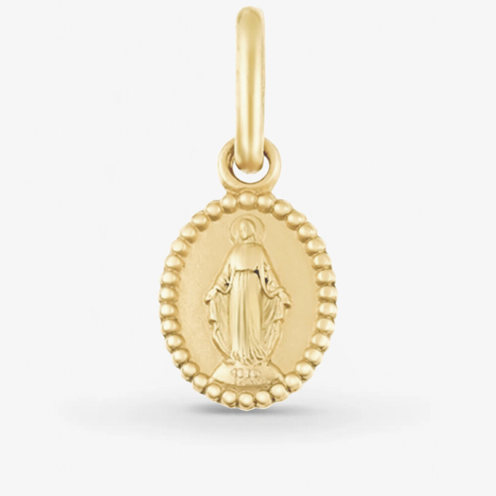 Photo de Médaille miraculeuse bord perlé - or jaune 18 carats