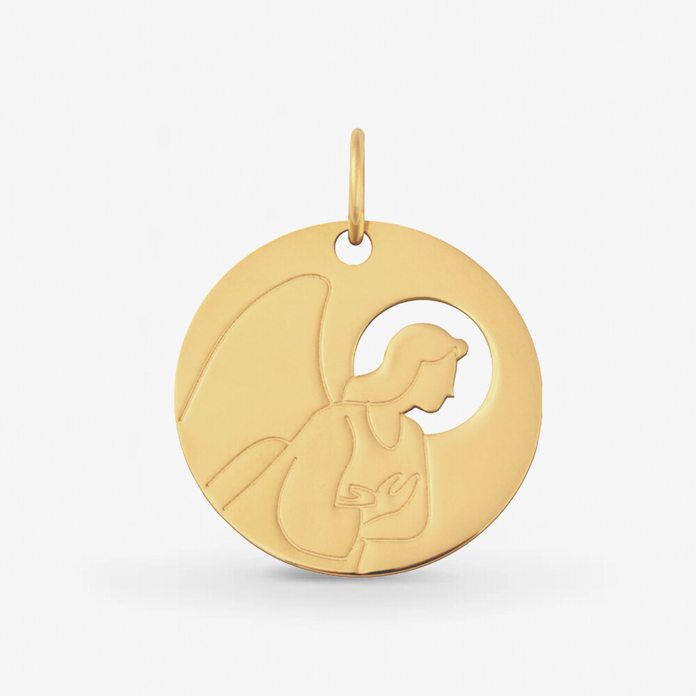 Photo de Médaille ange de l'annonciation - or jaune 18 carats
