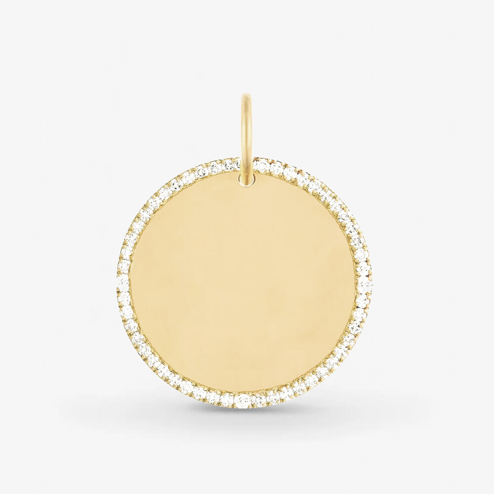 Photo de Médaille tour diamants - or jaune 18 carats