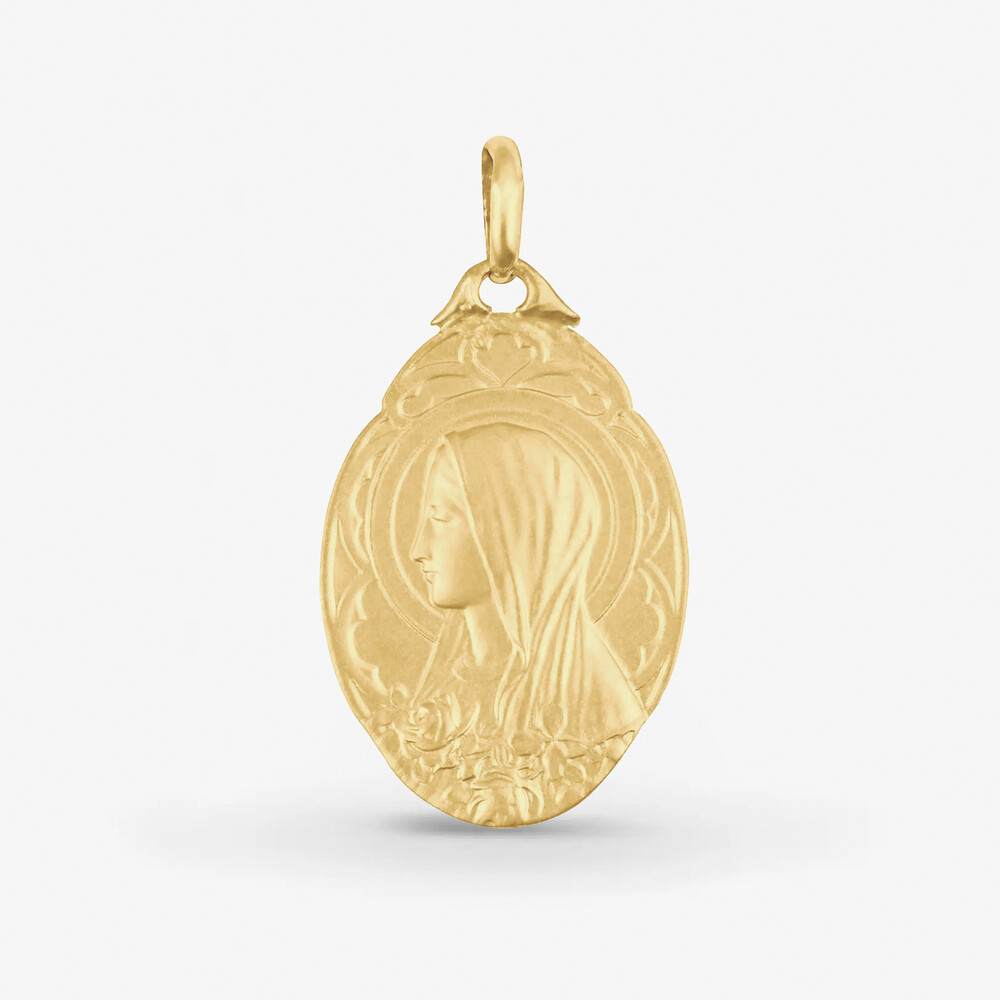 Photo de Médaille Ovale Vierge Radieuse - or jaune 9 carats