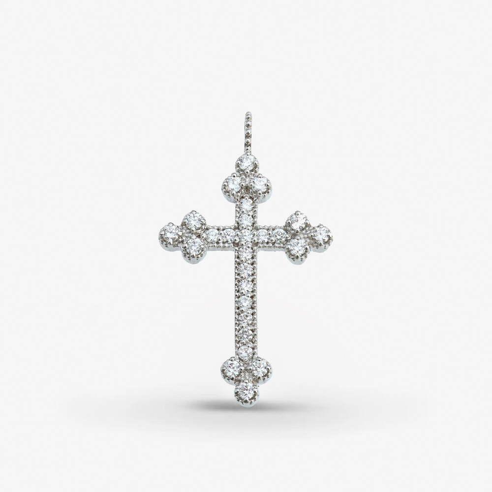 Photo de Croix Céleste - or blanc 18 carats & diamants