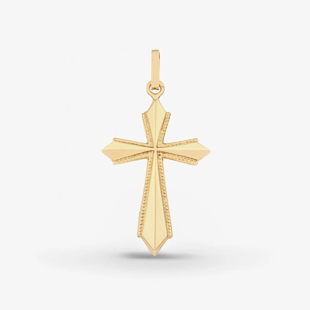 Photo de Croix texturée - or jaune 18 carats