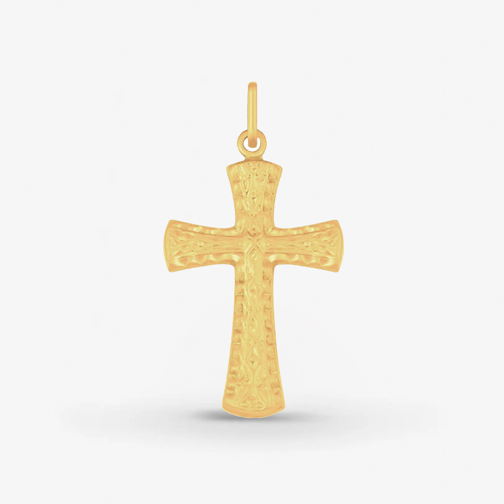 Photo de Croix Martelée - or jaune 18 carats