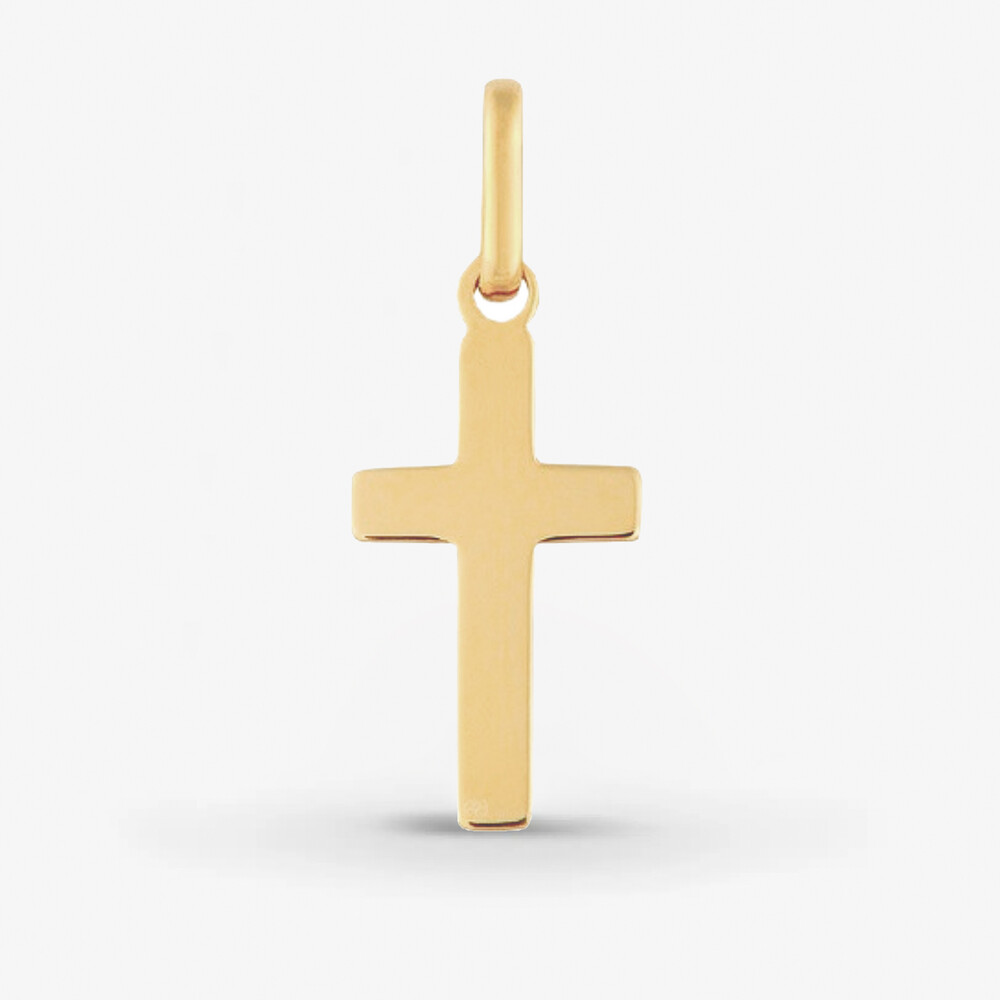 Photo de Pendentif petite croix - or jaune 18 carats