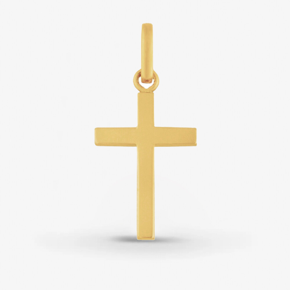 Photo de Pendentif croix latine large - or jaune 18 carats