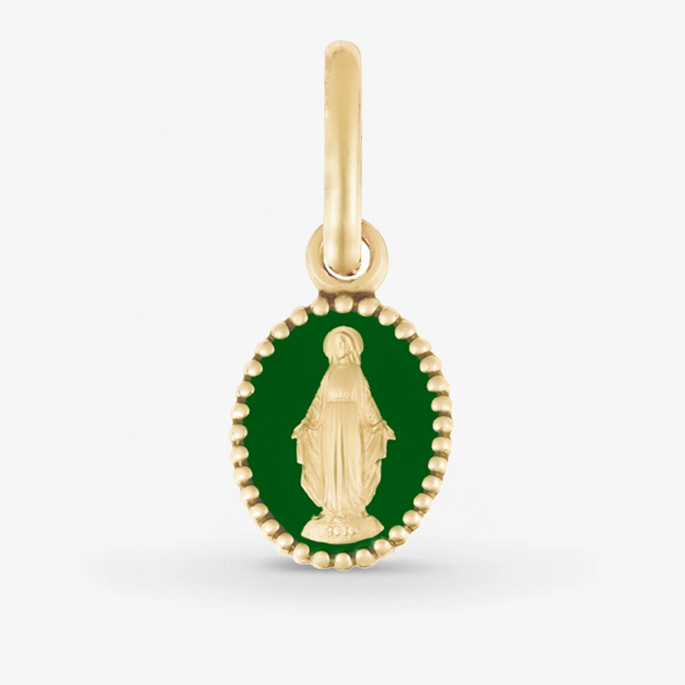 Photo de Médaille miraculeuse couleur emeraude - or jaune 18 carats