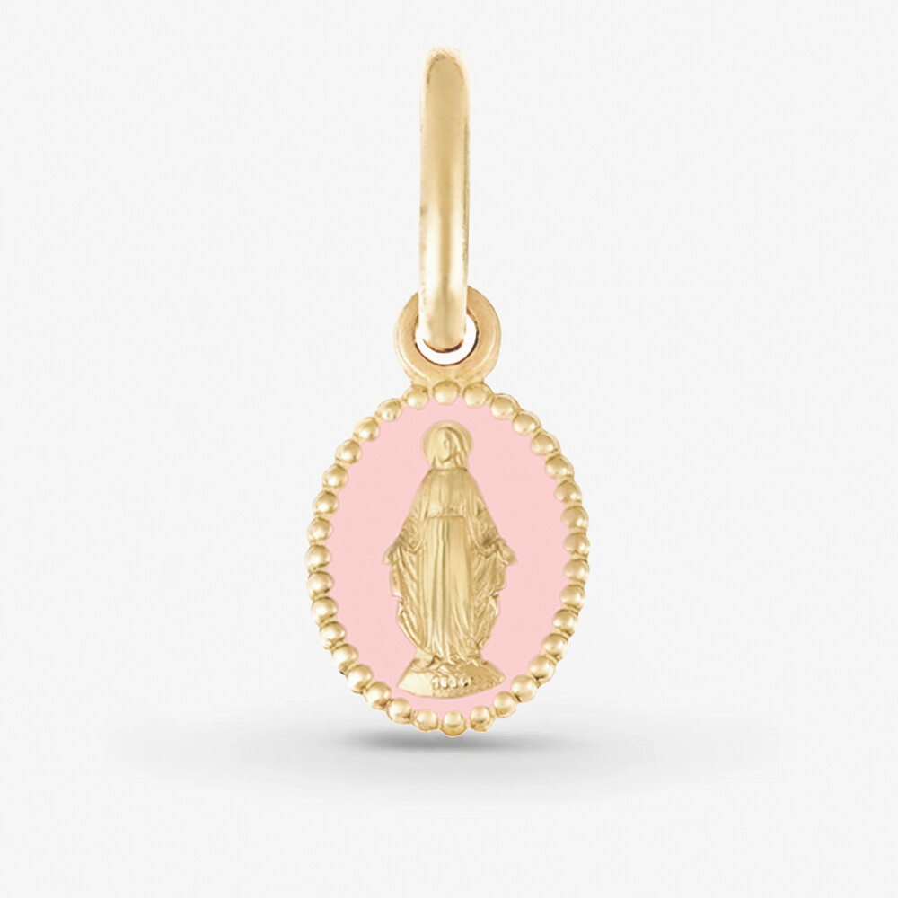 Photo de Médaille miraculeuse couleur rose clair - or jaune 18 carats