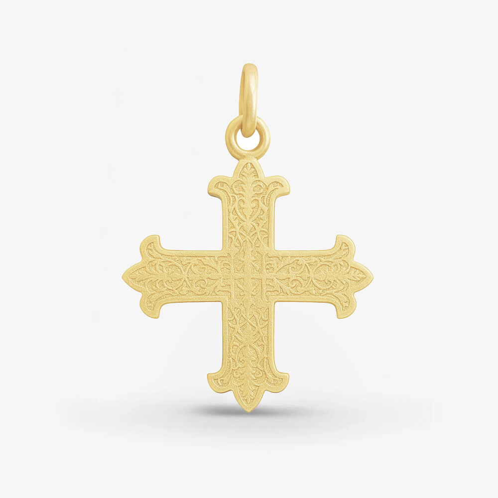 Photo de Pendentif Croix de Saint Irénée - or jaune 18 carats