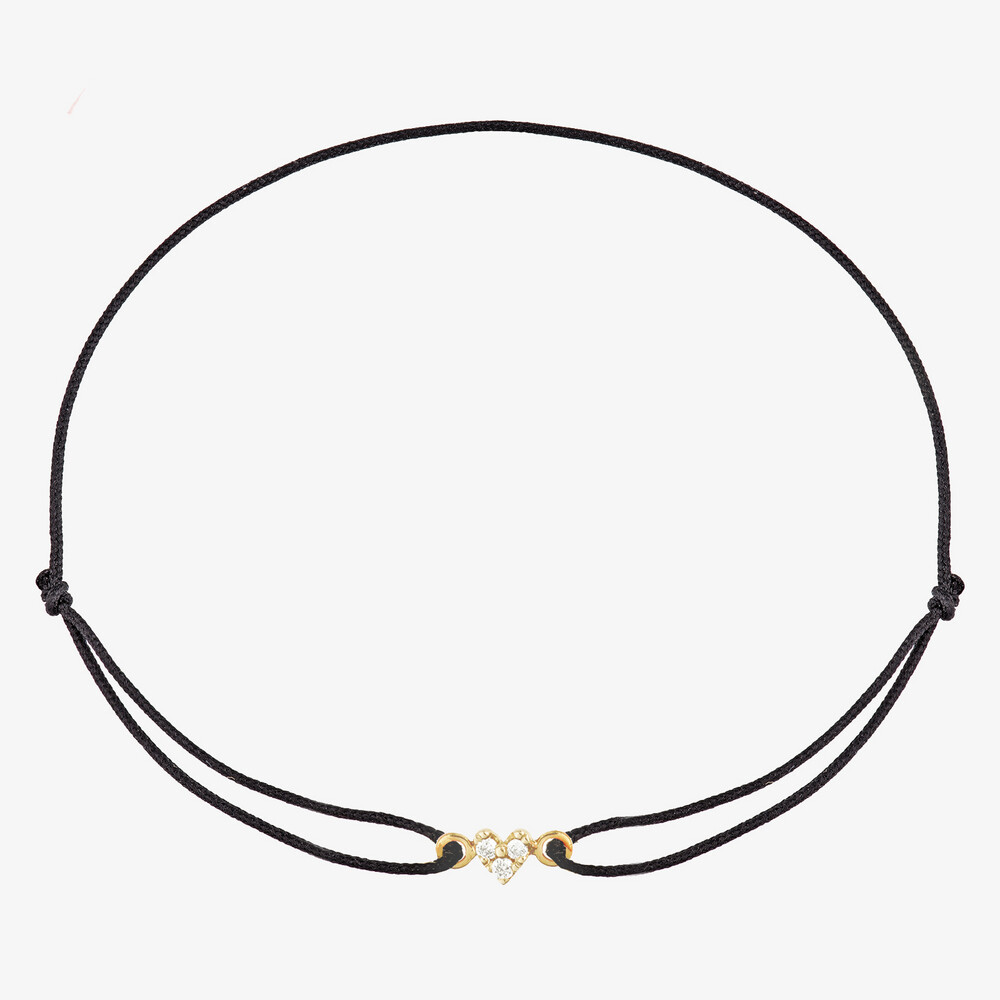Photo de Bracelet cordon coeur Lucie - Or jaune 10 carats