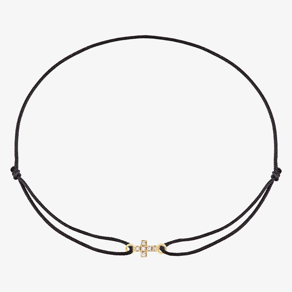 Photo de Bracelet cordon croix Alice - Or jaune 10 carats