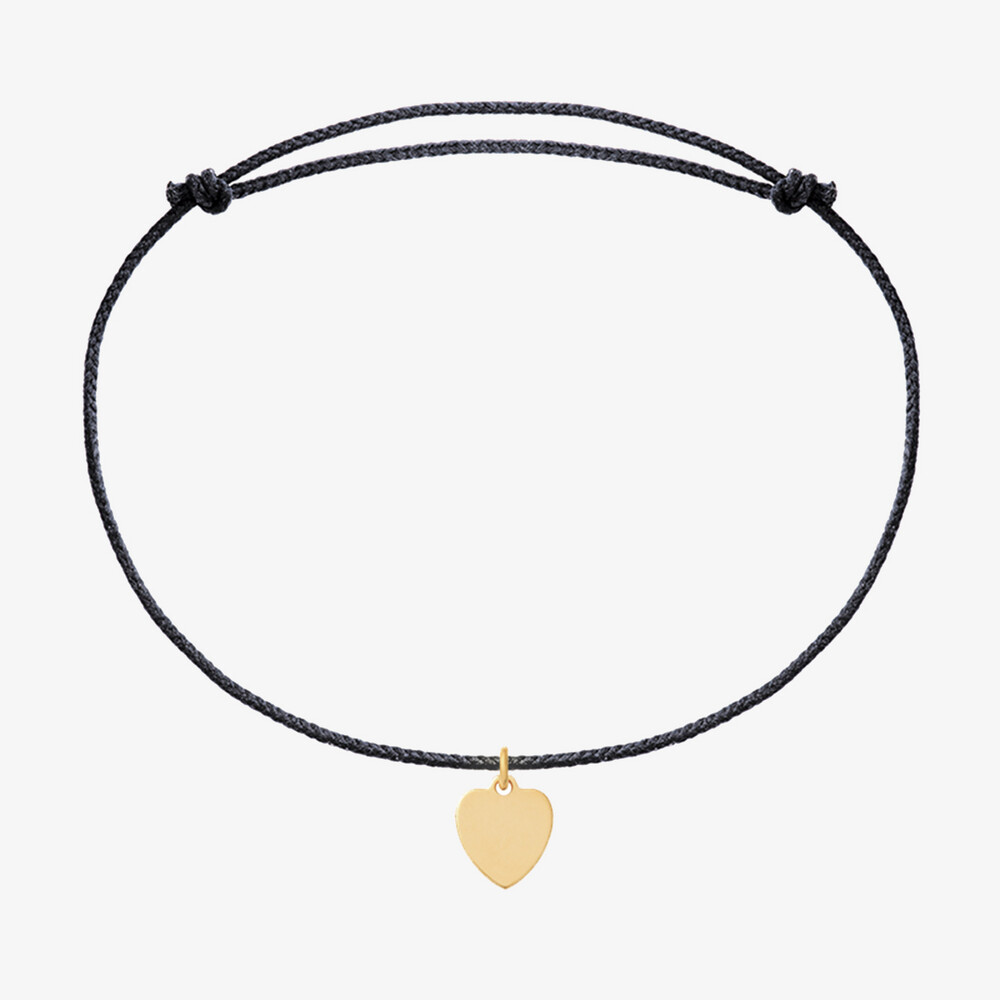 Photo de Bracelet cordon Petit Coeur - Or jaune 18 carats