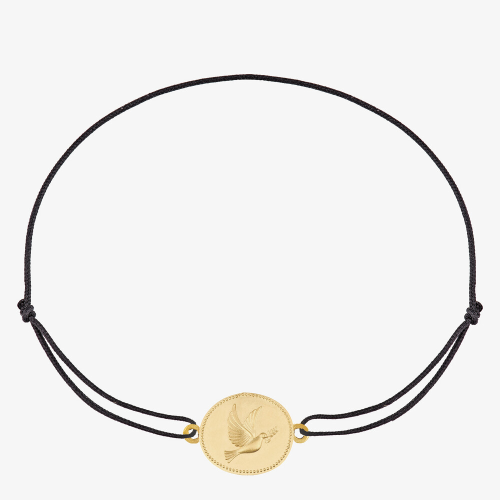 Photo de Bracelet Cordon Galet Colombe - Or jaune 18 carats