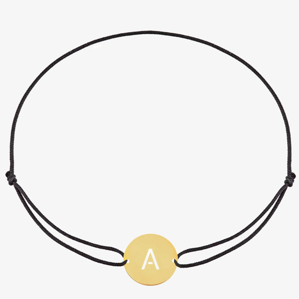 Photo de Bracelet Cordon Initiale - or jaune 9 carats