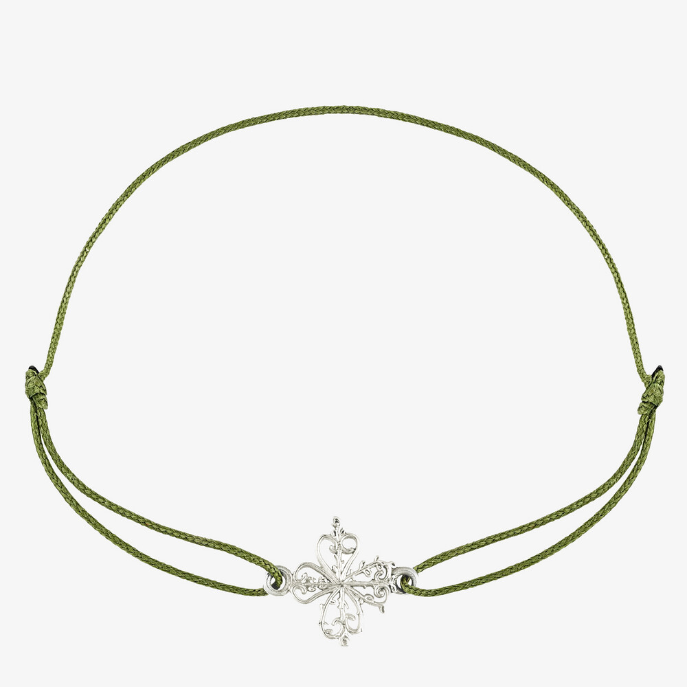 Photo de Bracelet Cordon Croix Sarah Espeute - Argent