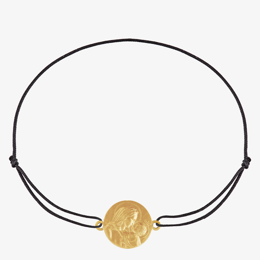 Photo de Bracelet cordon Notre Dame de la Confiance - Or jaune 18 carats
