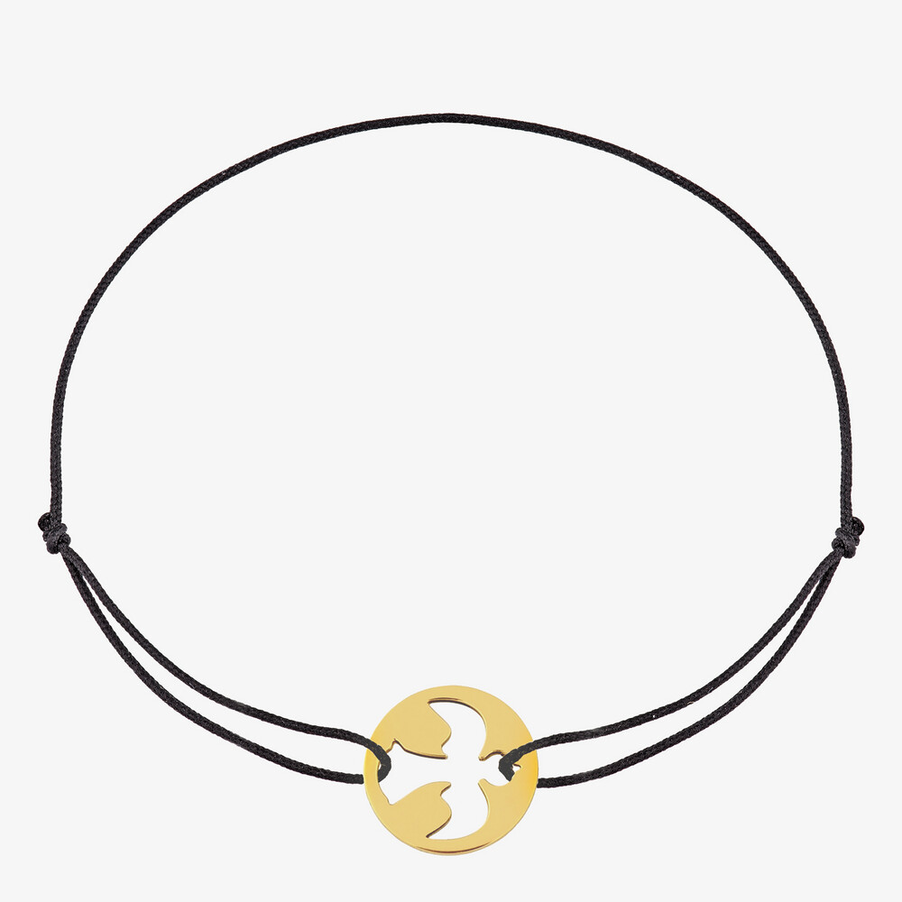 Photo de Bracelet cordon mini colombe - or jaune 18 carats
