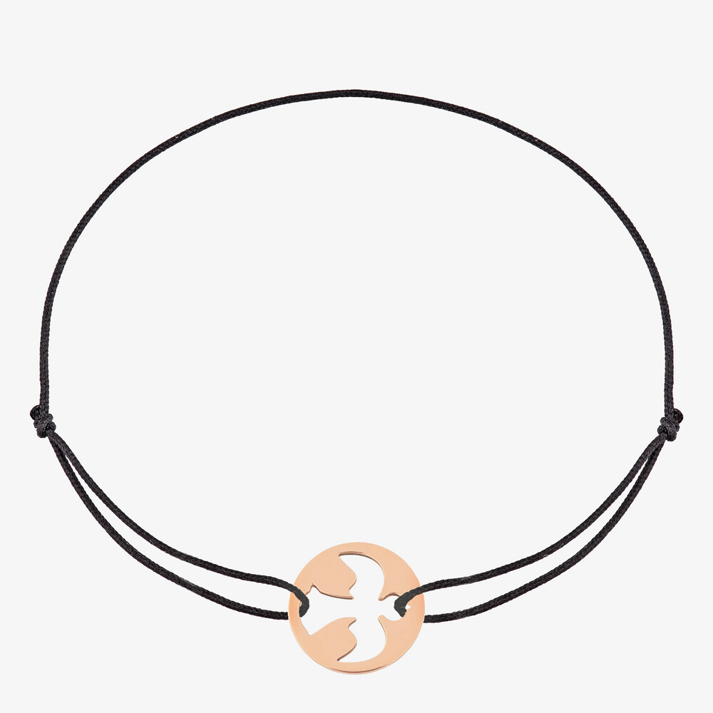 Photo de Bracelet cordon mini colombe - or rose 18 carats