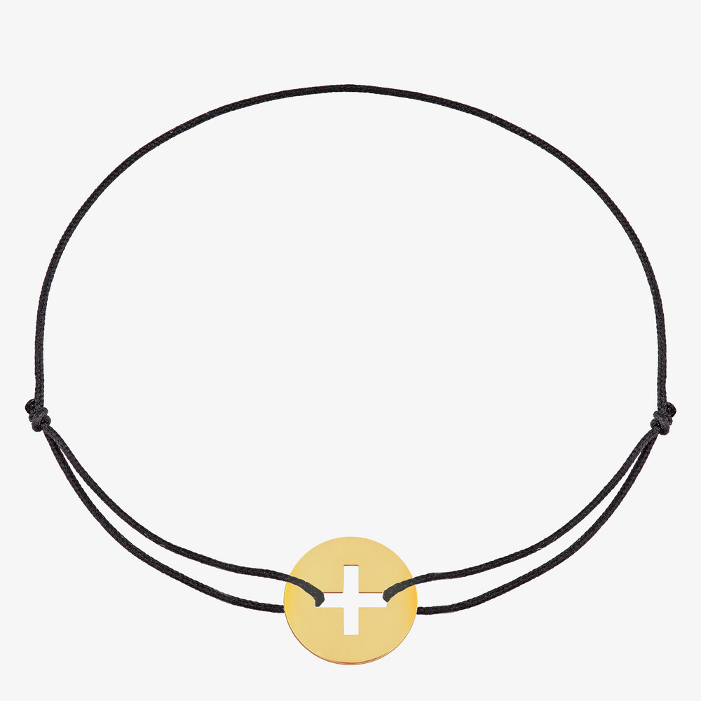 Photo de Mini rond croix latine - or jaune 18 carats
