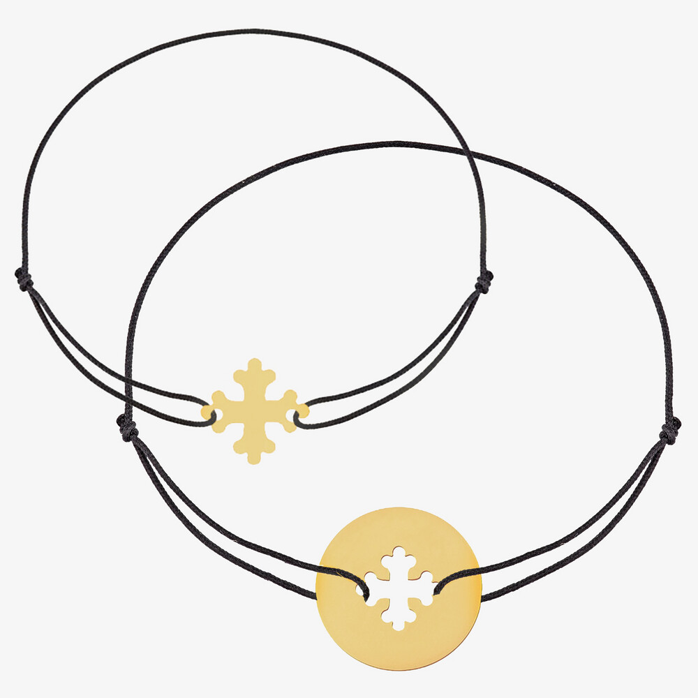 Photo de Bracelet toi et moi croix occitane - or jaune 18 carats
