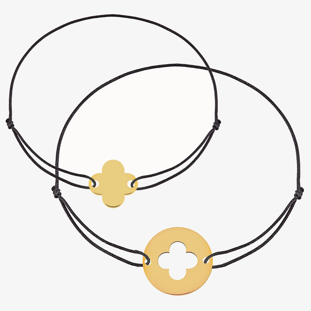 Photo de Bracelet toi et moi croix romane - or jaune 18 carats