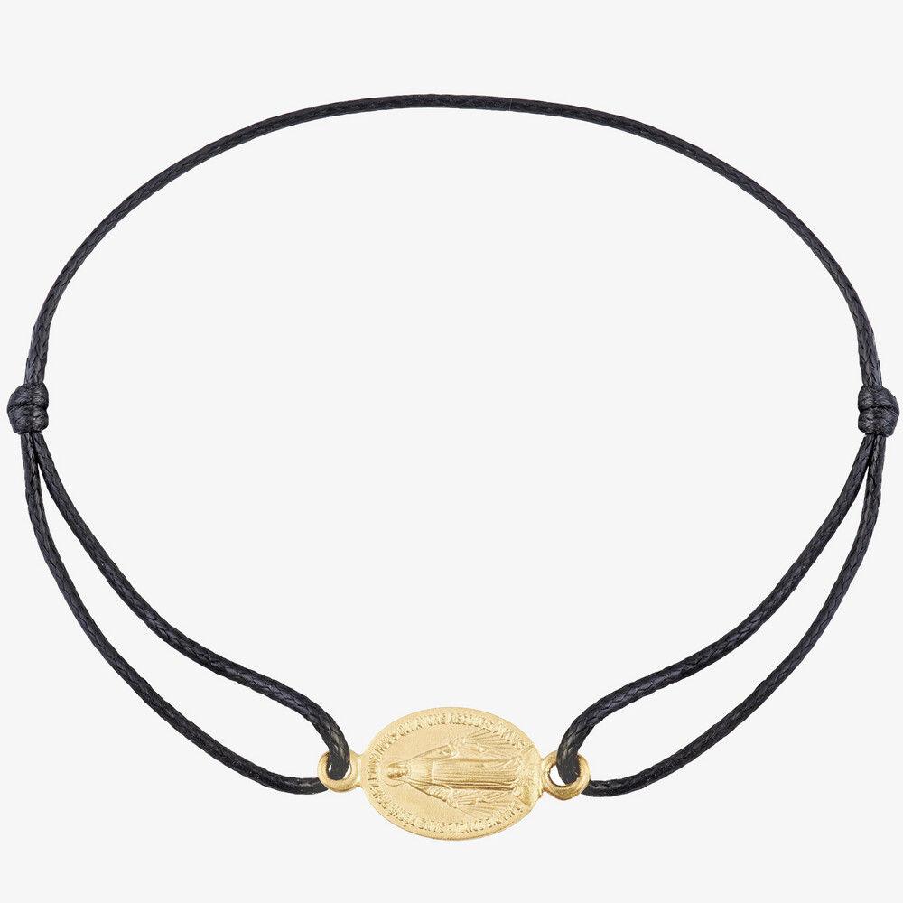 Photo de Bracelet cordon médaille miraculeuse - or jaune 18 carats