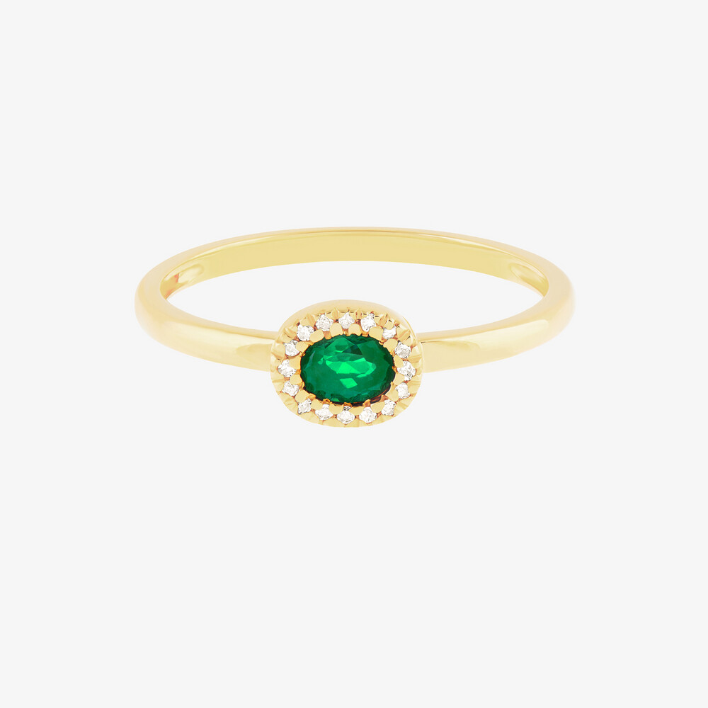 Photo de Bague Marie-Lou - diamants et émeraude