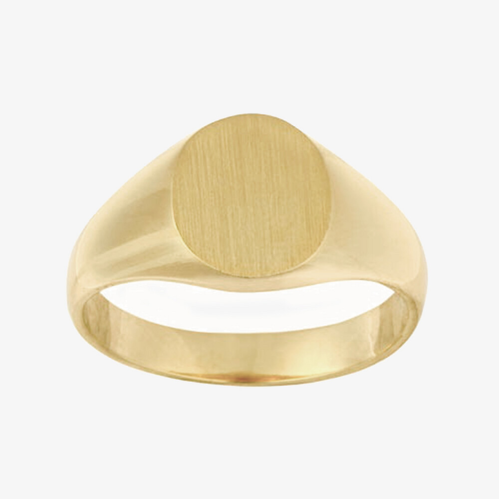 Photo de Chevalière ovale homme  - Or jaune 18 carats