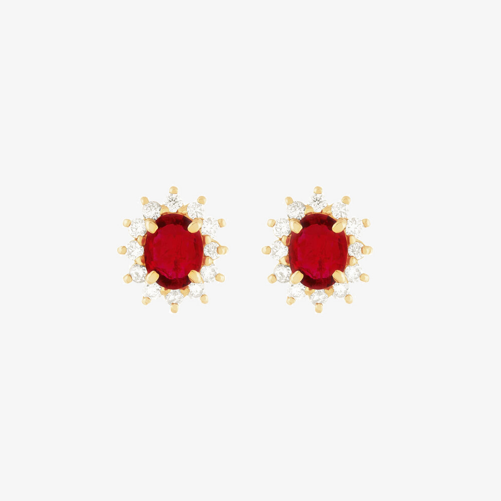 Photo de Boucles d'oreilles Léopoldine Rubis - or jaune 18 carats