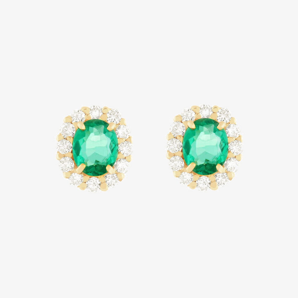 Photo de Boucles d'oreilles Augustine Emeraude - or jaune 18 carats