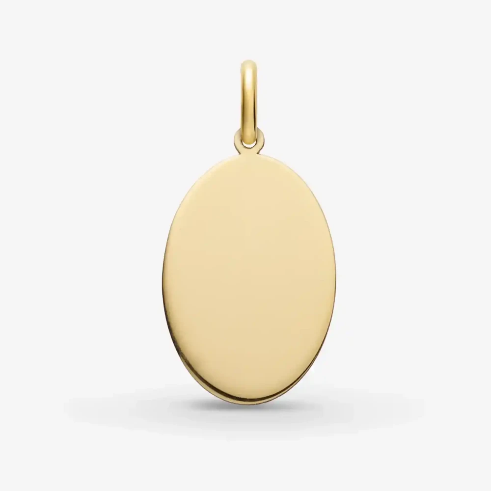 Photo de Médaille jeton ovale - or jaune 18 carats