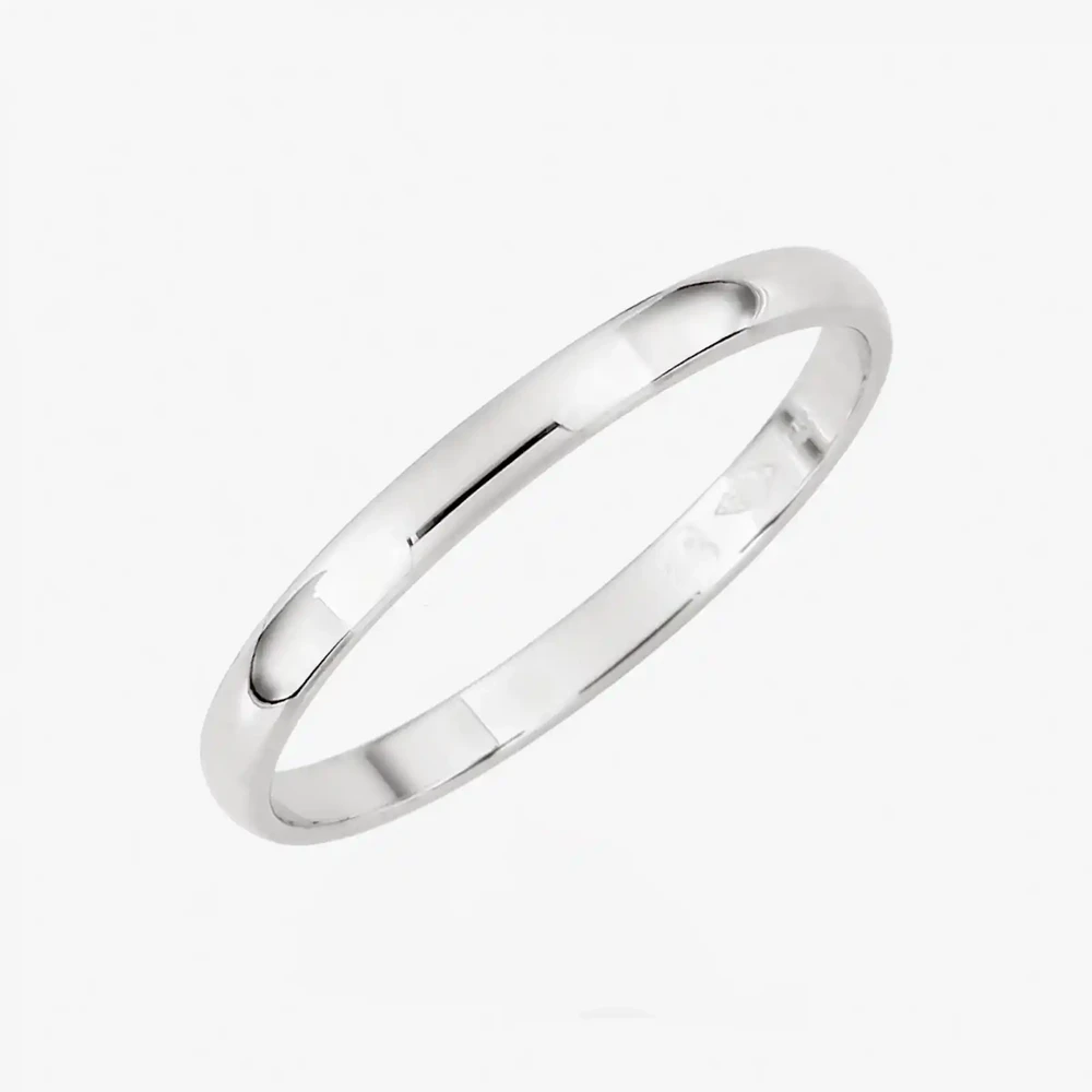 Photo de Alliance demi jonc - or blanc 18 carats