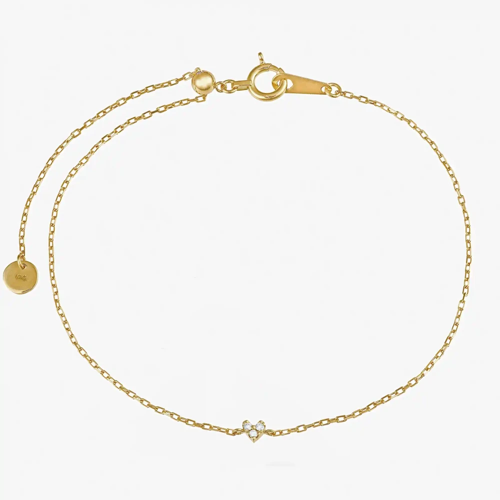 Photo de Bracelet Lucie coeur diamants - Or jaune 10 carats