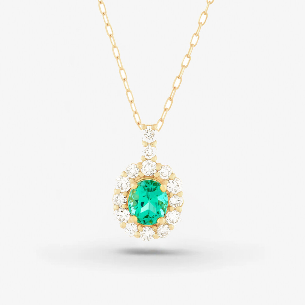 Photo de Collier augustine emeraude - or jaune 18 carats