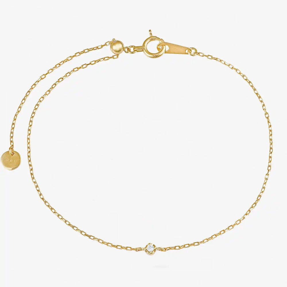 Photo de Bracelet enfant Solitaire Diamant - Or jaune 10 carats