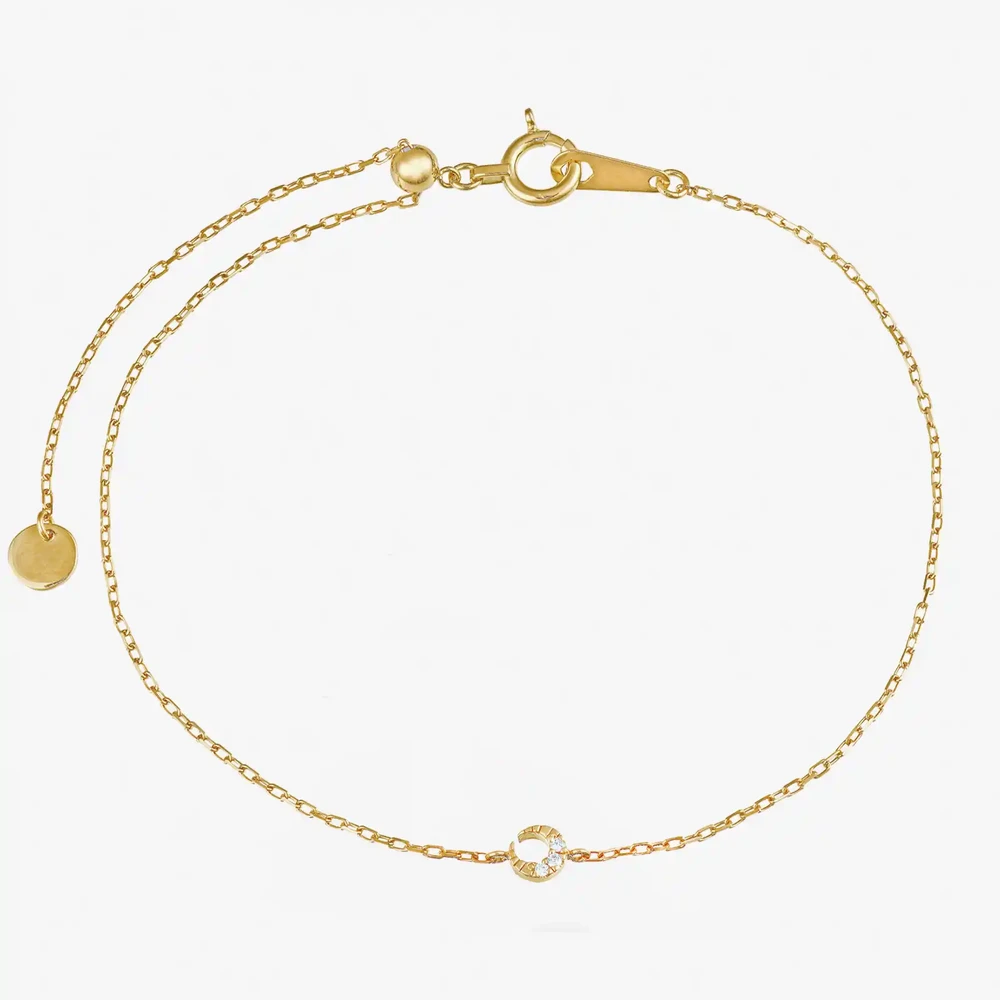 Photo de Bracelet Anna lune diamants - Or jaune 10 carats