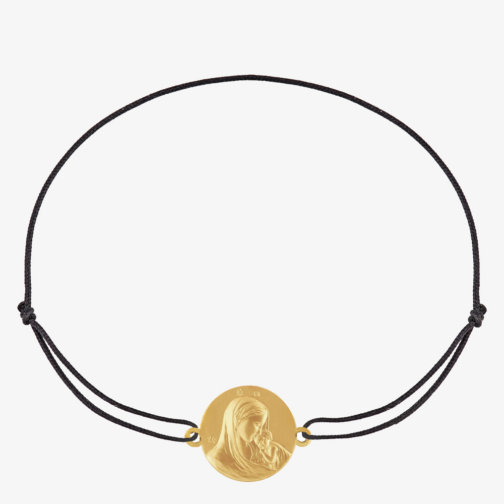 Photo de Bracelet cordon Notre Dame de Tendresse - Or jaune 18 carats