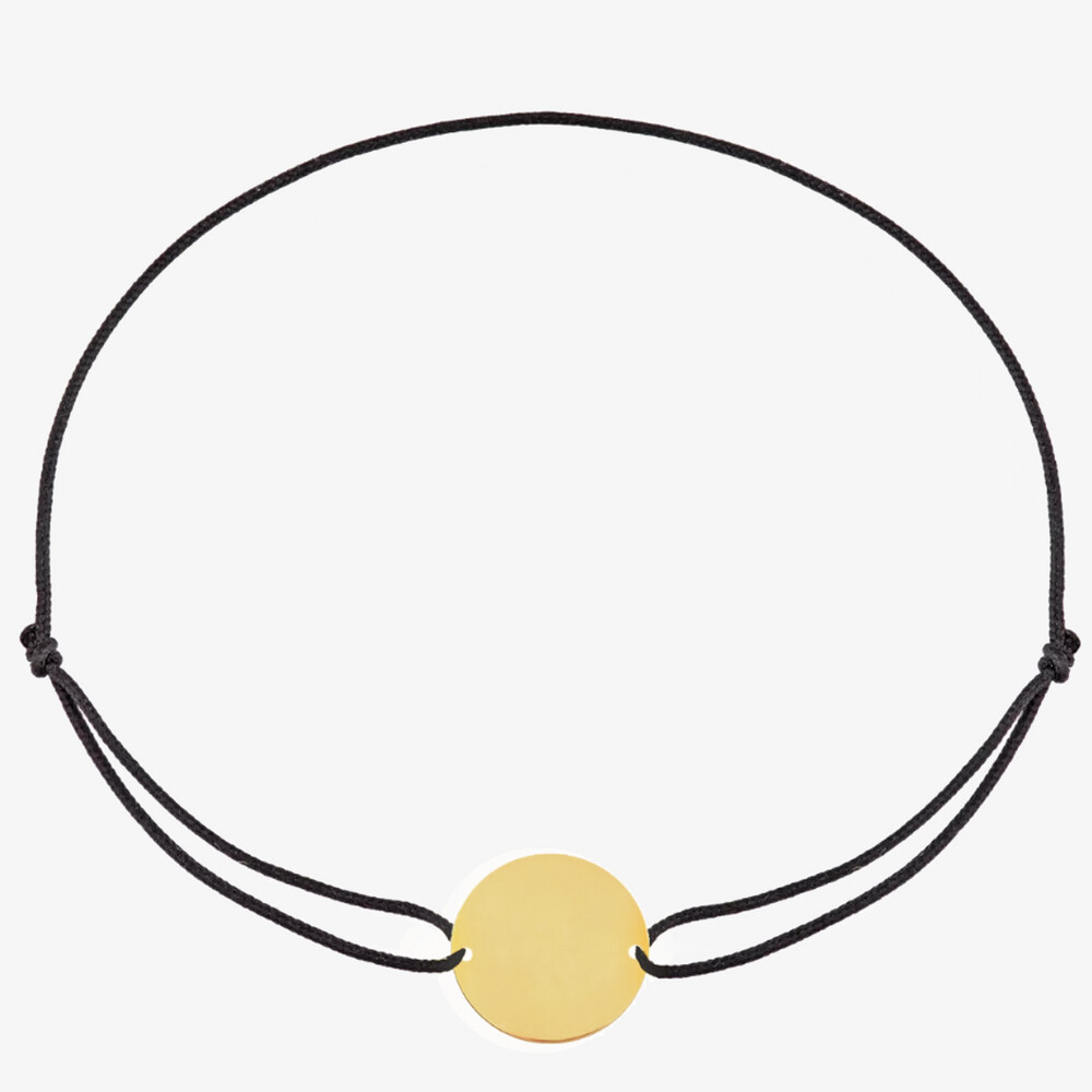 Photo de Bracelet Cordon Médaille à personnaliser - or jaune 18 carats