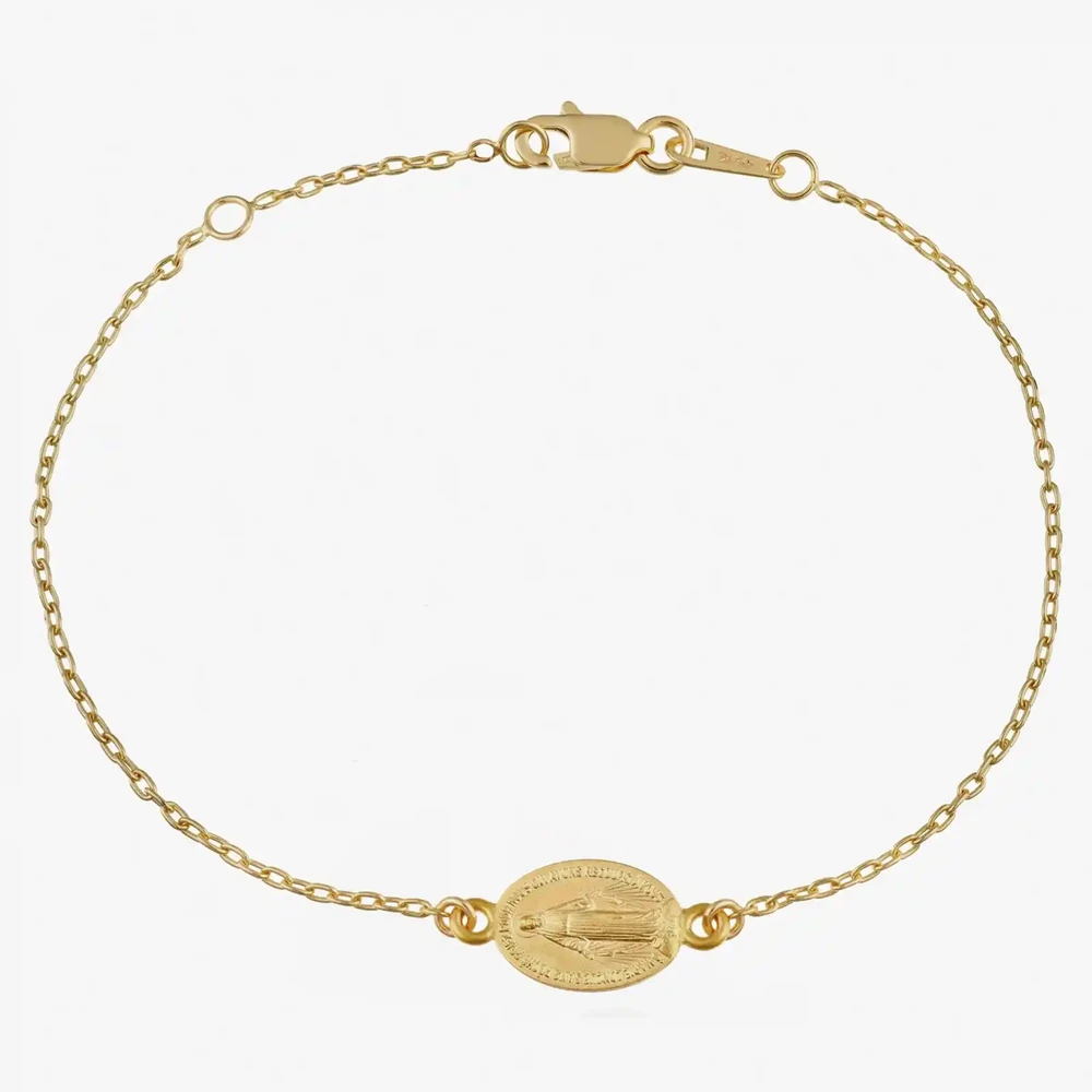 Photo de Bracelet maille médaille miraculeuse - or jaune 18 carats